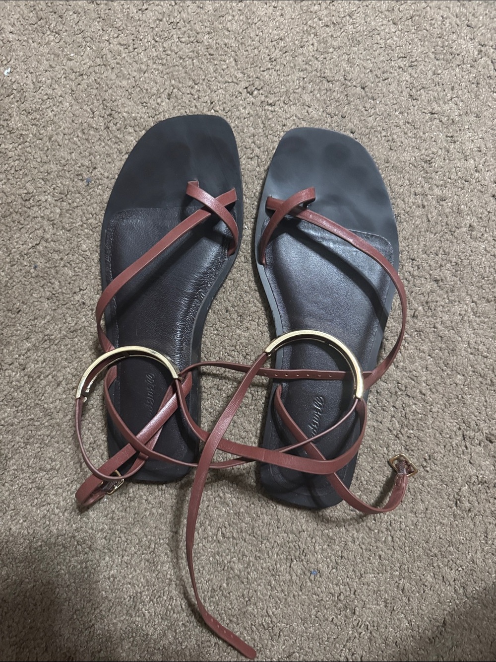 Madewell The Vira Bangle Ankle-Wrap Sandal in Leather Women's Size 6.5 - Picture 3 of 5